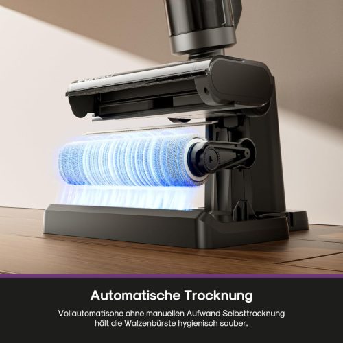 Eureka Rapidwash NEW430 vezeték nélküli nedves-száraz porszívó kárpittisztító törlő funkcióval több felületre, állatszőr, LED kijelző, öntisztító és szárító funkció, hangnavigáció 