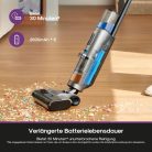 Eureka Rapidwash NEW430 vezeték nélküli nedves-száraz porszívó kárpittisztító törlő funkcióval több felületre, állatszőr, LED kijelző, öntisztító és szárító funkció, hangnavigáció 