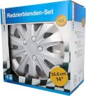 Cartrend 70277 Storm dísztárcsa készlet, 4 darabos, 14 ", ezüst