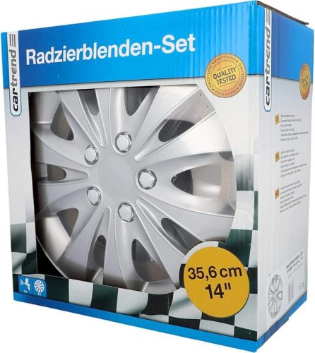 Cartrend 70277 Storm dísztárcsa készlet, 4 darabos, 14 ", ezüst