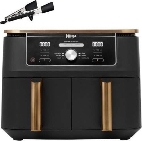 Ninja Foodi MAX DUAL AF400EUCP 2 zónás forrólevegős olajsütő, 9,5 l 