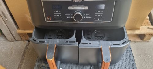 Ninja Foodi MAX DUAL AF400EUCP 2 zónás forrólevegős olajsütő, 9,5 l 