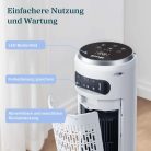 Levoit - Toronyventilátor, fejlett alvó üzemmóddal, csendes, 12 órás időzítővel, 4 üzemmóddal, 5 sebességgel, automatikus működéssel, érzékelős oszcillációval,  távirányítóval, fehér,