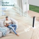 Levoit - Toronyventilátor, fejlett alvó üzemmóddal, csendes, 12 órás időzítővel, 4 üzemmóddal, 5 sebességgel, automatikus működéssel, érzékelős oszcillációval,  távirányítóval, fehér,