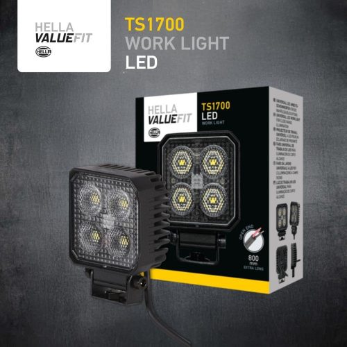 HELLA 1GA 357 110-002 LED-es munkalámpa - Valuefit TS1700 - 12/24V - szögletes - 1700lm, kábel: 800mm - csatlakozó: nyitott kábelvégek