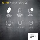 HELLA 1GA 357 110-002 LED-es munkalámpa - Valuefit TS1700 - 12/24V - szögletes - 1700lm, kábel: 800mm - csatlakozó: nyitott kábelvégek