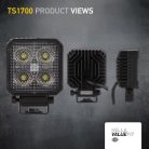 HELLA 1GA 357 110-002 LED-es munkalámpa - Valuefit TS1700 - 12/24V - szögletes - 1700lm, kábel: 800mm - csatlakozó: nyitott kábelvégek