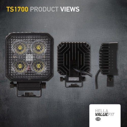 HELLA 1GA 357 110-002 LED-es munkalámpa - Valuefit TS1700 - 12/24V - szögletes - 1700lm, kábel: 800mm - csatlakozó: nyitott kábelvégek
