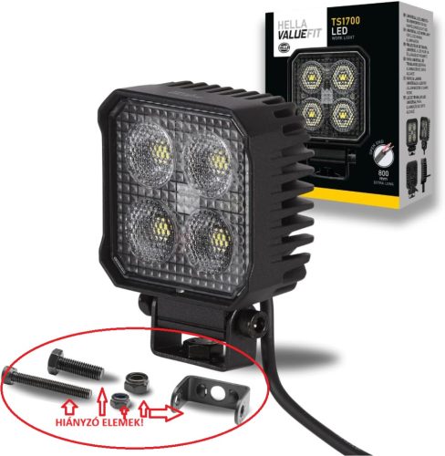HELLA 1GA 357 110-002 LED-es munkalámpa - Valuefit TS1700 - 12/24V - szögletes - 1700lm, kábel: 800mm - csatlakozó: nyitott kábelvégek