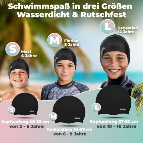 KIDVERSE úszósapka gyerekeknek-fekete(S-es)-Gyári csomagolás nélkül