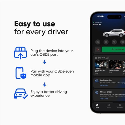 OBDeleven 3 Pro Edition: Professzionális OBD2 diagnosztikai szkennelő eszköz. Következő generációs hibaolvasó eszköz Bluetooth-szal. Android és iOS iPhone készülékekhez