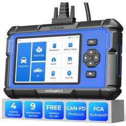   TOPDON Továbbfejlesztett AD600S OBD2 Szkenner, Diagnosztikai Eszköz, ABS SRS Váltó Motorkód Olvasó, 9 Visszaállítási Szolgáltatás, Olaj/Fék/BMS/SAS/DPF/TPMS/ETS Visszaállítás, Befecskendező Kódolás, Élettartam Ingyenes Frissítés