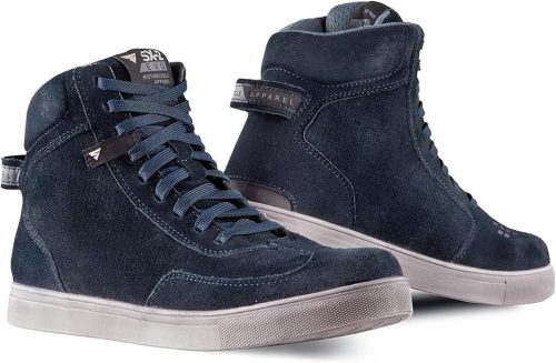 SHIMA SX-2 EVO férfi motoros cipő – légáteresztő, erősített bőrből készült, bokavédővel, csúszásmentes talppal és váltóvédővel (Kék, 42-es méret)