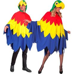  WIDMANN MILANO Party Fashion - Papagáj Poncsó Kapucnis Madár Jelmez( Egy méret)