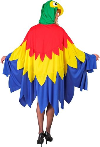 WIDMANN MILANO Party Fashion - Papagáj Poncsó Kapucnis Madár Jelmez( Egy méret)
