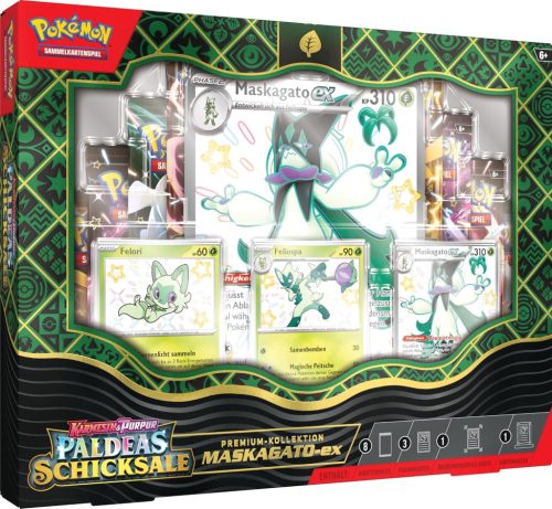 Pokémon kártyajáték Karmesin & Purpur –Paldea's Fates: Prémium gyűjtemény Maskagato-ex