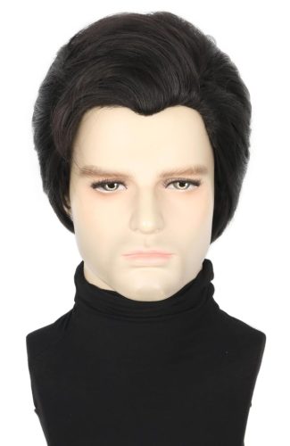  Topcosplay Danny 50-es évekbeli paróka rövid fekete paróka férfiaknak