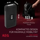 AEG Jumpstarter JS15 autós indító vezeték nélküli töltő Power Bank beépített LED lámpával és Li-ion akkumulátorral 400A/1500A, fekete