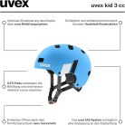 Uvex Kid 3 CC – Masszív, állítható gyerek kerékpáros sisak (55–58 cm, matt kék-fehér)