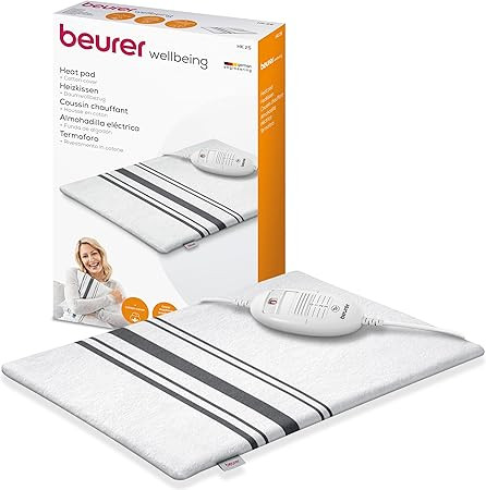 Beurer HK 25 melegítő párna, 3 hőmérsékleti fokozattal, automatikus kikapcsolással és biztonsági rendszerrel, , 40 x 30 cm, fehér-szürke.