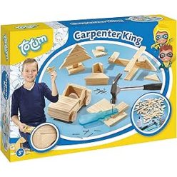   Carpenter King Hammerspiel – Fa barkácskészlet gyerekeknek, különböző méretű faelemekkel, szögekkel és kalapáccsal
