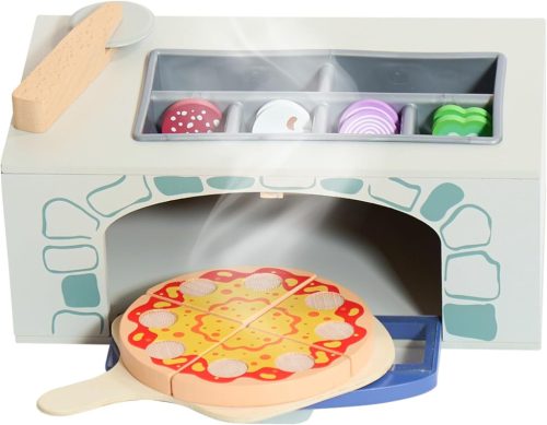 Bayer Chic 2000 fa pizzás játék – pizza sütő kemencével, feltétekkel és kiegészítőkkel, 3 éves kortól