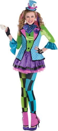 Amscan 9908472 – Lányoknak szóló Sassy Mad Hatter jelmez(8-10 éves)