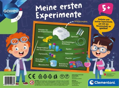 Clementoni Galileo Labor - Első kísérleteim, izgalmas próbák óvodáskorú gyermekek számára, színekkel, súlyokkal és mértékegységekkel való kísérletezés, kis kutatóknak 5 éves kortól