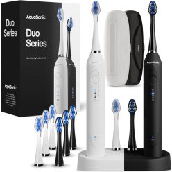   Aquasonic Duo - Ultra Fehérítő 40 000 VPM Vezeték Nélküli  Elektromos Fogkefe szett-Hiányos,csomagolás sérült