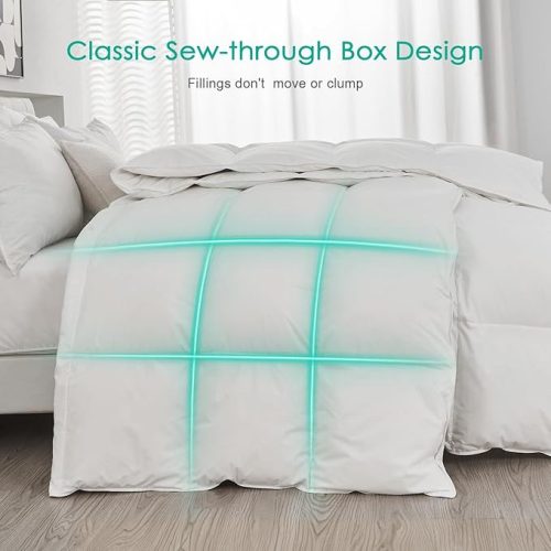 APSMILE Ágynemű Paplan 240 x 260 cm – Mikroszálas Steppelt, Két Személyes, – Fehér, Gyári csomagolás