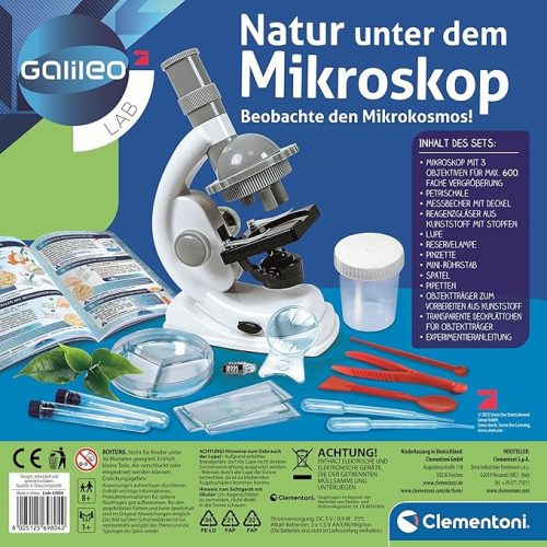 Clementoni Galileo Lab – „Natur a mikroszkóp alatt” gyerek mikroszkóp készlet (8+)
