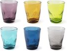 Excelsa Color Wave 6 darabos Pohárkészlet – Színes, Üveg – Szürke, Sárga, Világoskék, Zöld, Glitter, Kék
