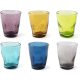 Excelsa Color Wave 6 darabos Pohárkészlet – Színes, Üveg – Szürke, Sárga, Világoskék, Zöld, Glitter, Kék