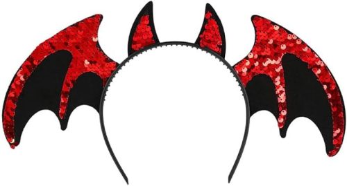 Boland 00913 – Ördög hajpánt tiara flitterekkel, jelmez kiegészítő-Gyári csomagolás nélkül