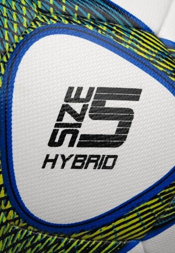 Erima Hybrid Training futballlabda, méret 5, királykék-lime színű