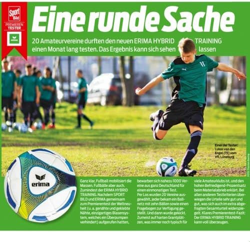 Erima Hybrid Training futballlabda, méret 5, királykék-lime színű
