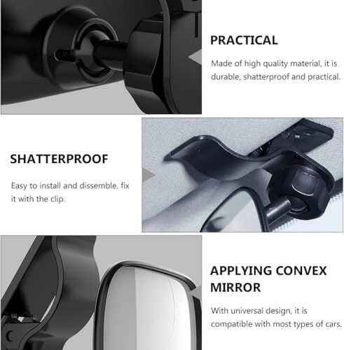 Autós baba visszapillantó tükör – 360°‑ban forgatható, törésbiztos, rugós rögzítőcsipeszekkel