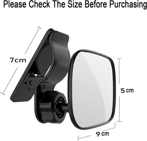 Autós baba visszapillantó tükör – 360°‑ban forgatható, törésbiztos, rugós rögzítőcsipeszekkel