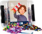 Plus-Plus 9603406 Kreatív építőkocka doboz, Zseniális építőjáték, 2400 darabos