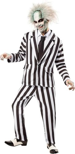 Rubie’s Beetlejuice Deluxe férfi jelmez – fekete/fehér csíkos, XL méret