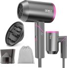 DEWILY összecsukható utazó ionos hajszárító – kompakt modell 3 hőfokozattal, diffúzorral és styling fúvókával