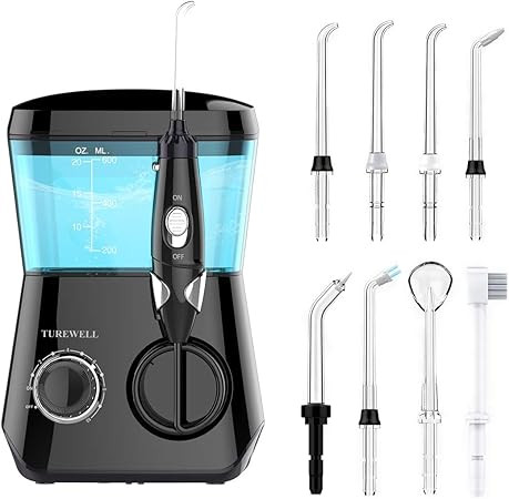 TUREWELL elektromos szájzuhany – 10 nyomásszinttel, 8 cserélhető fejjel, IPX7 vízálló kivitelben, 600 ml-es víztartállyal, otthoni használatra 