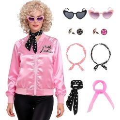   Miulruma Pink Ladies  50-es évekbeli öltözék, női sikkes zakó, jelmezszett nőknek-L-es-méret