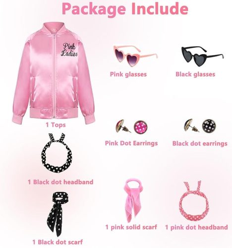 Miulruma Pink Ladies  50-es évekbeli öltözék, női sikkes zakó, jelmezszett nőknek-L-es-méret
