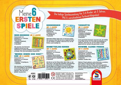 Schmidt Spiele 6 első játékom, 40591, Gyermek színes játékgyűjtemény fém tokban-Új-Német verzió