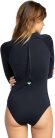 Roxy Essentials Onesie Back Zip női egyrészes fürdőruha – hosszú ujjú, hátul cipzáros – fekete, XL (EU 42) méret