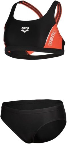 arena G Thrice Jr Two Pieces R Lány Bikini – Fekete/Coral/Fehér, 152cm méret