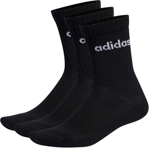 adidas uniszex pamutos edzőzokni 3 pár – fekete/fehér, EU 40‑42 méret