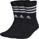 adidas 3-Stripes Párnázott Zokni Unisex – 3 pár, Fekete/Fehér, több méretben