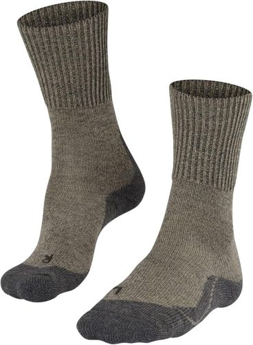 FALKE TK1 Adventure Wool férfi túrazokni – vastag, antibakteriális gyapjú anyagból, bézs (Kitt Mouline 4310), 39–41 méret